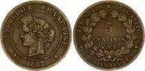 Frankreich 5 Centimes Ceres - Third Republic - 1887 A Paris