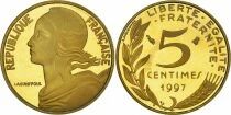 Frankreich 5 Centimes Lagriffoul - 1997 - Proof - 3 folds