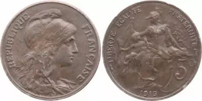 Frankreich 5 Centimes Liberty head - 1916