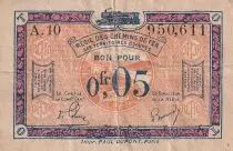 Frankreich 5 Centimes Regie des chemins de Fer - 1923 - Serial A.10 - F - R.1
