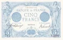 Frankreich 5 Francs - Blue - 31-03-1915 - Serial Y.4993