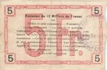 Frankreich 5 Francs - Fourmies - Regional Coupon  - 08-05-1916 - Serial 3