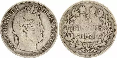 Frankreich 5 Francs-  Louis-Philippe 1er - 1831 K Bordeaux