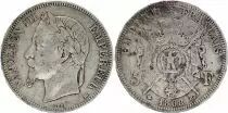 Frankreich 5 Francs - Napol&eacute;on III - T&ecirc;te laur&eacute;e - BB Strasbourg - 1868