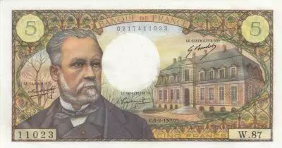 Frankreich 5 Francs - Pasteur - 06-02-1969 - Serial W.87