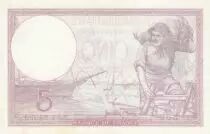 Frankreich 5 Francs - Purple - 05-10-1939 - Serial V.64099