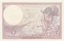 Frankreich 5 Francs - Purple - 05-10-1939 - Serial V.64246