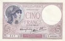 Frankreich 5 Francs - Purple - 05-12-1940 - Serial P.66595
