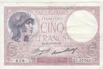 Frankreich 5 Francs - Purple - 08-06-1933 - Serial B.55804
