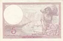 Frankreich 5 Francs - Purple - 19-10-1939  - Serial W.64823