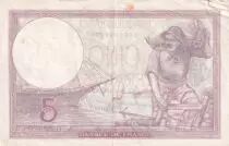 Frankreich 5 Francs - Purple - 28-09-1939  - Serial O.63620-779 - P.79