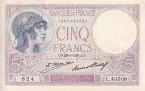 Frankreich 5 Francs - Purple - 29-01-1931 - Serial L.43508 - P.79