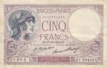 Frankreich 5 Francs - Purple - 29-01-1931 - Serial L.43508 - P.79