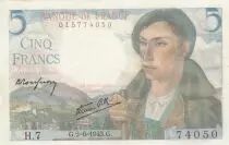Frankreich 5 Francs - Shepherd - 02-06-1943 - Serial H.7