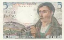 Frankreich 5 Francs - Shepherd - 22-07-1943 - Serial M.32