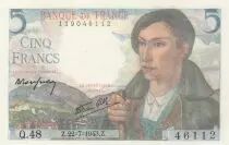 Frankreich 5 Francs - Shepherd - 22-07-1943 - Serial Q.48