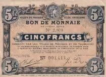 Frankreich 5 Francs - Ville -  Roubaix-Tourcoing  - 27-03-1917 - 9&egrave;me s&eacute;rie