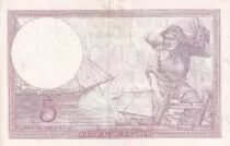 Frankreich 5 Francs - Violet - 17-08-1939 - Serial  C.61200 - XF - P.79