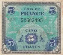 Frankreich 5 Francs Allied Military Currency - Flag - 1944 without serial 52603495