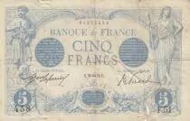 Frankreich 5 Francs Blue - 20-01-1912 Serial F.51 -  VG