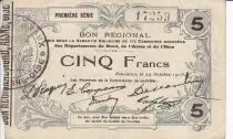 Frankreich 5 Francs Fourmies City - 1915