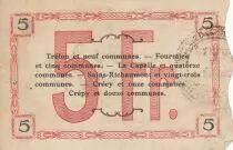 Frankreich 5 Francs Fourmies City - 1917