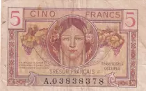 Frankreich 5 Francs French Treasury - 1947 - Serial A