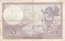 Frankreich 5 Francs Helmeted woman 05-12-1940 Serial K.66990 - VF to XF