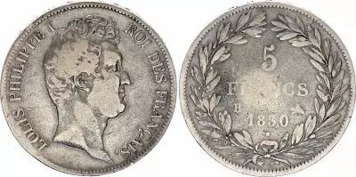 Frankreich 5 Francs Louis-Philippe 1830 B Rouen incuse lettering - Silver - KM.745.2