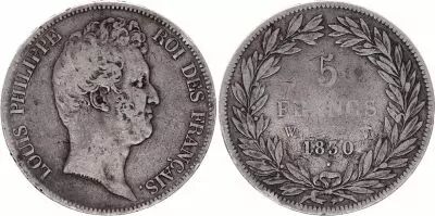 Frankreich 5 Francs Louis-Philippe 1er - Sans I - 1830 W Lille