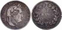 Frankreich 5 Francs Louis-Philippe I - 1837 A Paris - Silver