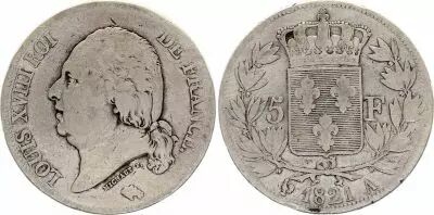 Frankreich 5 Francs Louis XVIII - 1821 A Paris - F