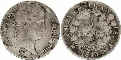 Frankreich 5 Francs Napoleon - 1813 A Paris - Silver