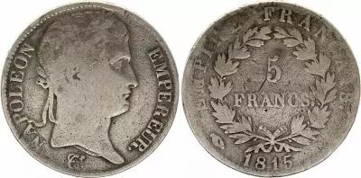 Frankreich 5 Francs Napoleon, 1815 I Limoges - 100 days - Silver
