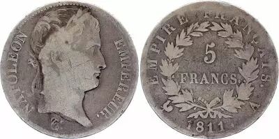 Frankreich 5 Francs Napoleon I - 1811 A Silver - F
