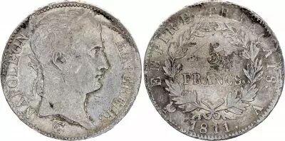 Frankreich 5 Francs Napoleon I - 1811 A Silver - F to VF