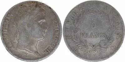 Frankreich 5 Francs Napoleon I - 1813 D Lyon Silver - F