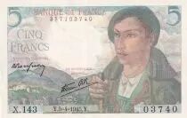 Frankreich 5 Francs Shepherd - 05-04-1945 - Serial P.132