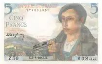 Frankreich 5 Francs Shepherd - 05-08-1943 Serial Z.70 - UNC