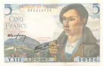 Frankreich 5 Francs Shepherd - 23-12-1943 Serial Y.113 - XF+