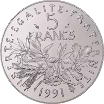 Frankreich 5 francs Sower - 1991 - Proof