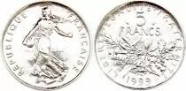 Frankreich 5 Francs Woman sowing seed  - 1987 - from UNC set