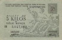 Frankreich 5 Kilograms of Thin Sheet Metal - OCRPI - September 30, 1948