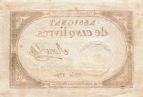 Frankreich 5 Livres - 10 Brumaire An II (31-10-1793) - Sign. Roussel