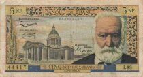 Frankreich 5 NF - Victor Hugo - 02-02-1961 - S&eacute;rie J.43
