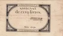 Frankreich 5 Pounds - 10 Brumaire Year II (31.10.1793) - Sign. Arnoux - Serial 16130