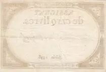 Frankreich 5 Pounds - 10 Brumaire Year II (31.10.1793) - Sign. Coipel - Serial 1498
