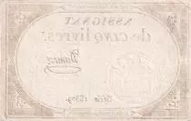 Frankreich 5 Pounds - 10 Brumaire Year II (31.10.1793) - Sign. Dumez - Serial 18809