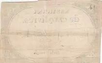 Frankreich 5 Pounds - 10 Brumaire Year II (31.10.1793) - Sign. Poidevin - Serial 10038