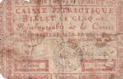 Frankreich 5 Sols - Aisne - Saint Quentin - 1791